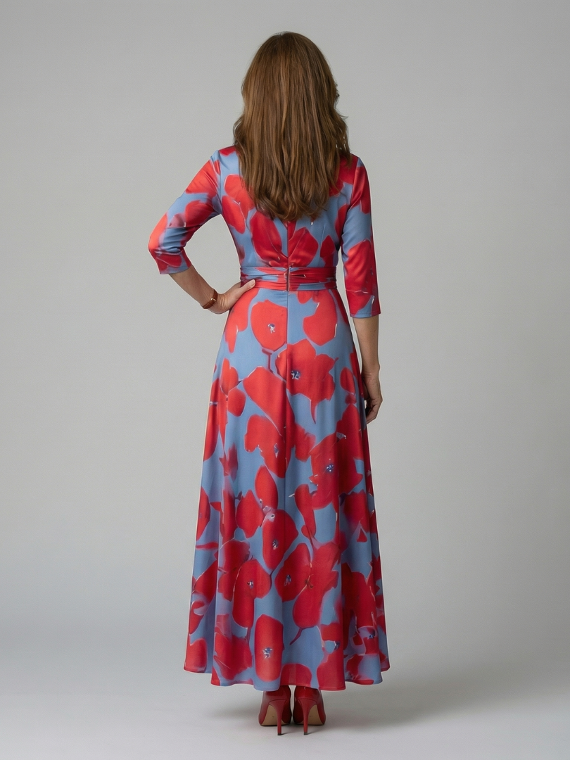 Joanna | Midi dress with cross-over neckline