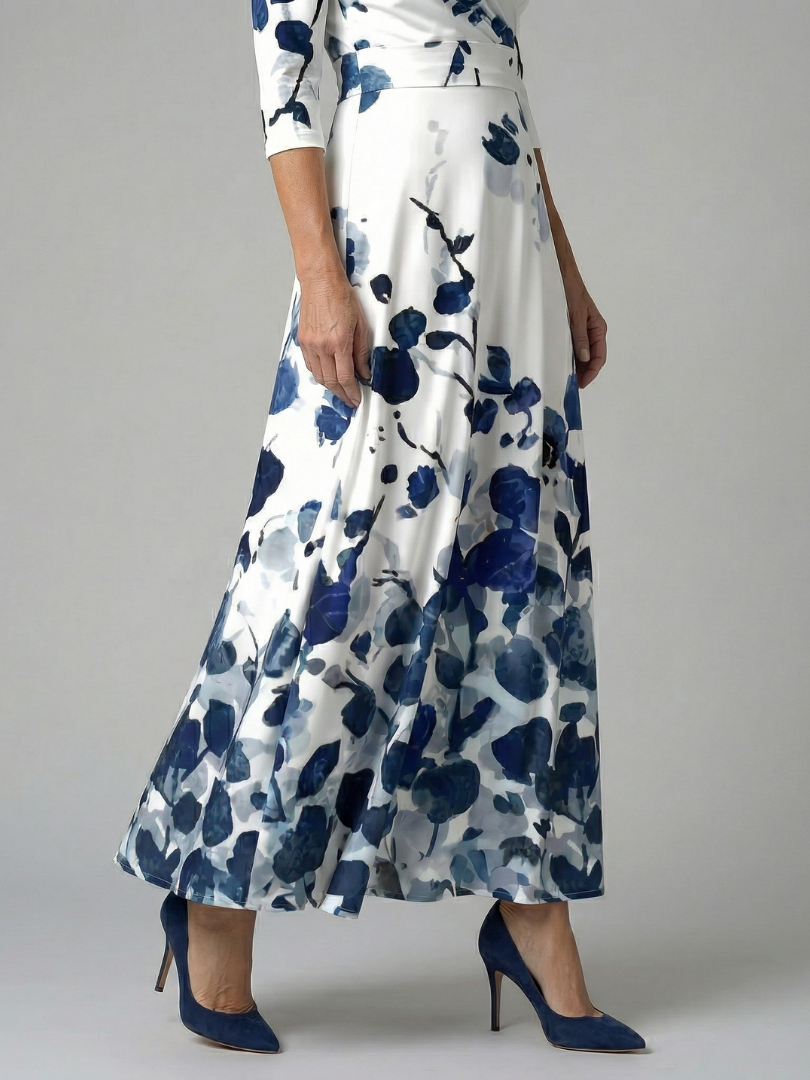 Joanna | Midi dress with cross-over neckline