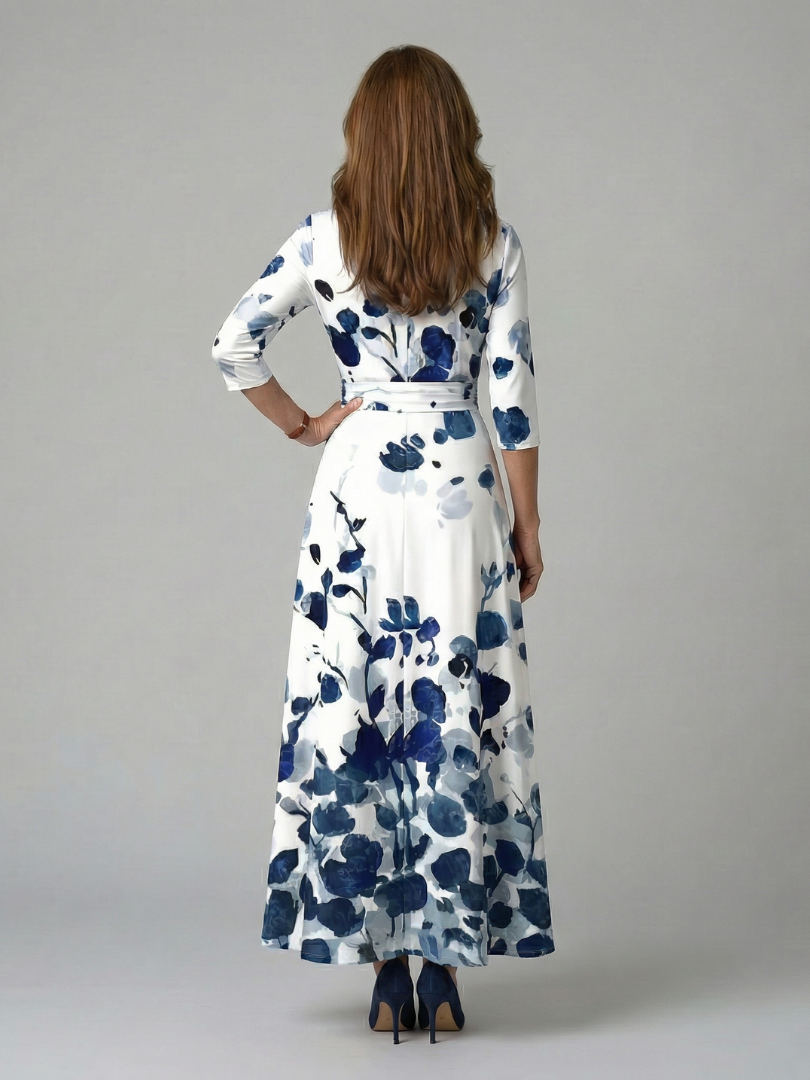 Joanna | Midi dress with cross-over neckline