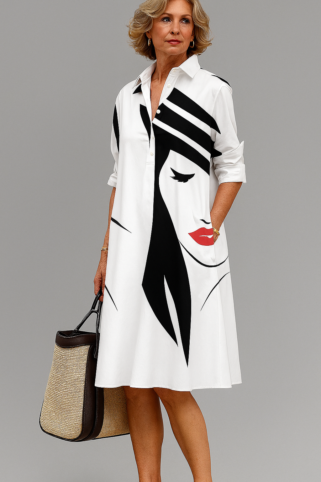 Бела | Стилна и удобна миди рокля