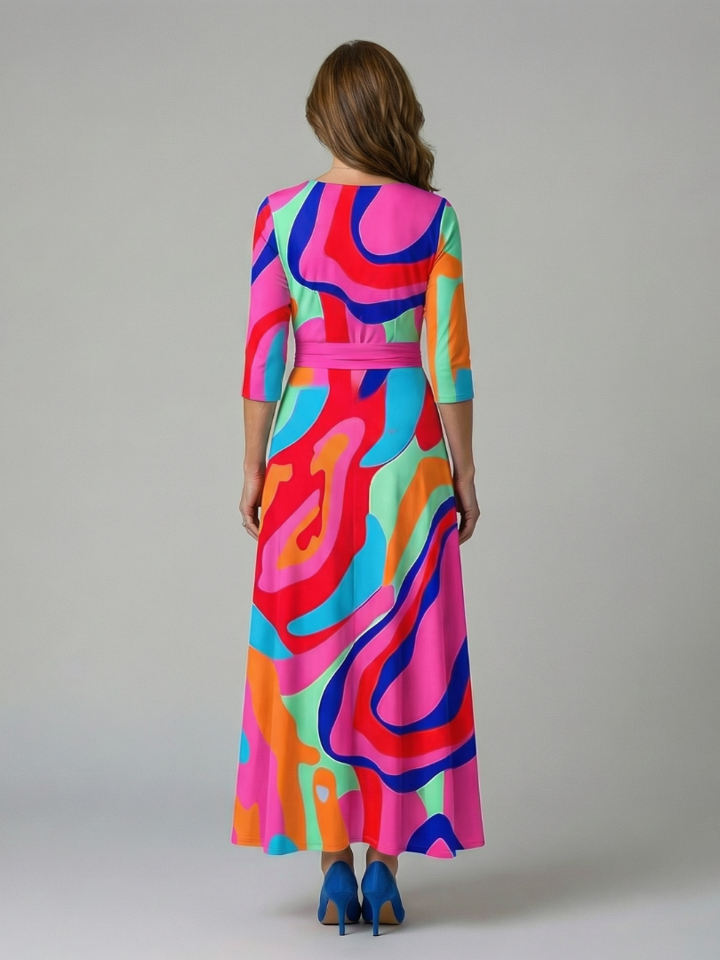 Joanna | Midi dress with cross-over neckline
